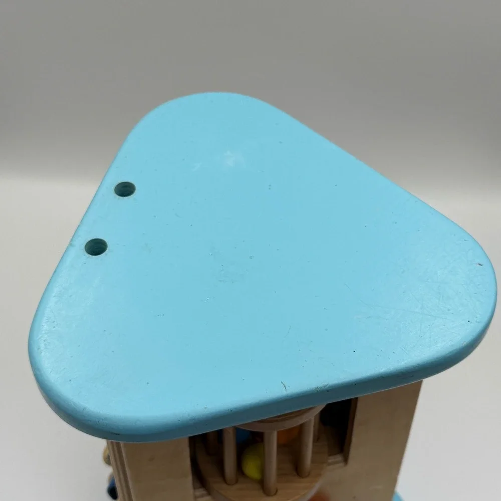 Pottery Barn Kids Wooden Activity Triangle Xylophone Gears Drum Sensory Toy